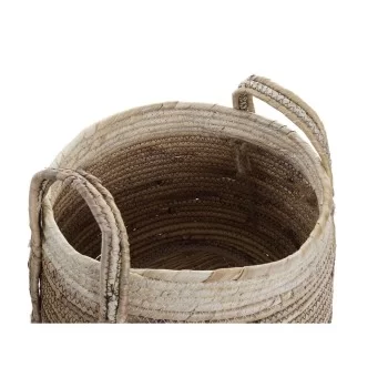 Basket set DKD Home Decor Tropical Natural Fibre Rushes... 2