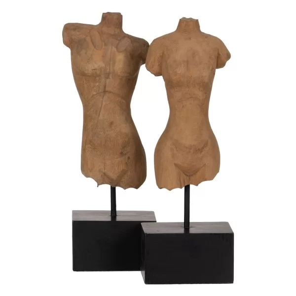 Sculpture Bust Beige 14,5 x 9 x 38,5 cm (2 Units)