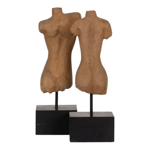 Sculpture Bust Beige 14,5 x 9 x 38,5 cm (2 Units)