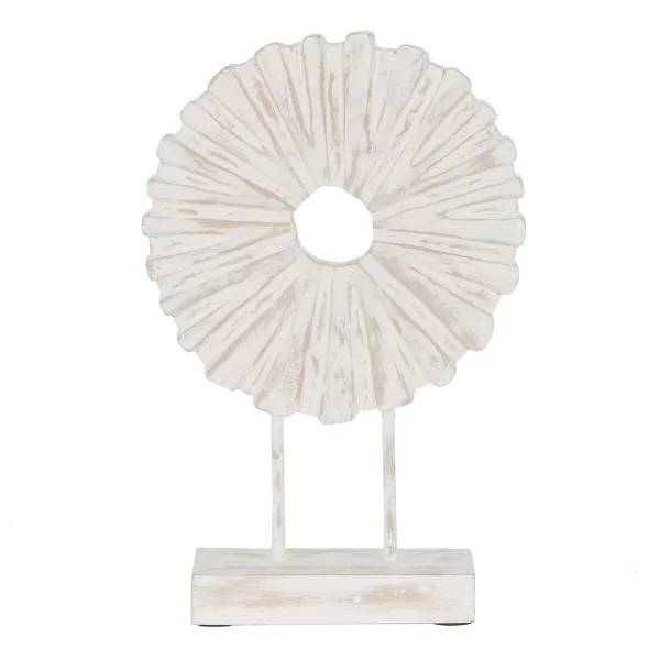 Sculpture White Beige Ring 25,5 x 9,5 x 37 cm