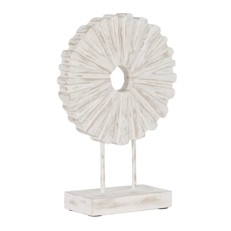 Sculpture White Beige Ring 25,5 x 9,5 x 37 cm