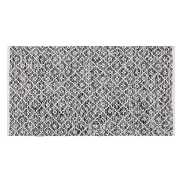 Carpet White Grey 70 % cotton 30 % Polyester 80 x 150 cm