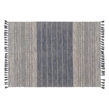 Carpet Blue White 70 % cotton 30 % Polyester 160 x 230 cm