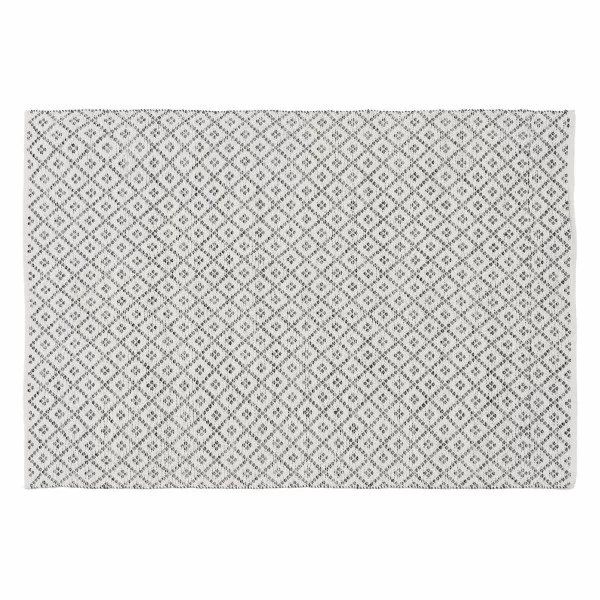 Carpet White Grey 70 % cotton 30 % Polyester 160 x 230 cm