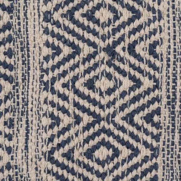 Carpet Blue White 70 % cotton 30 % Polyester 80 x 150 cm