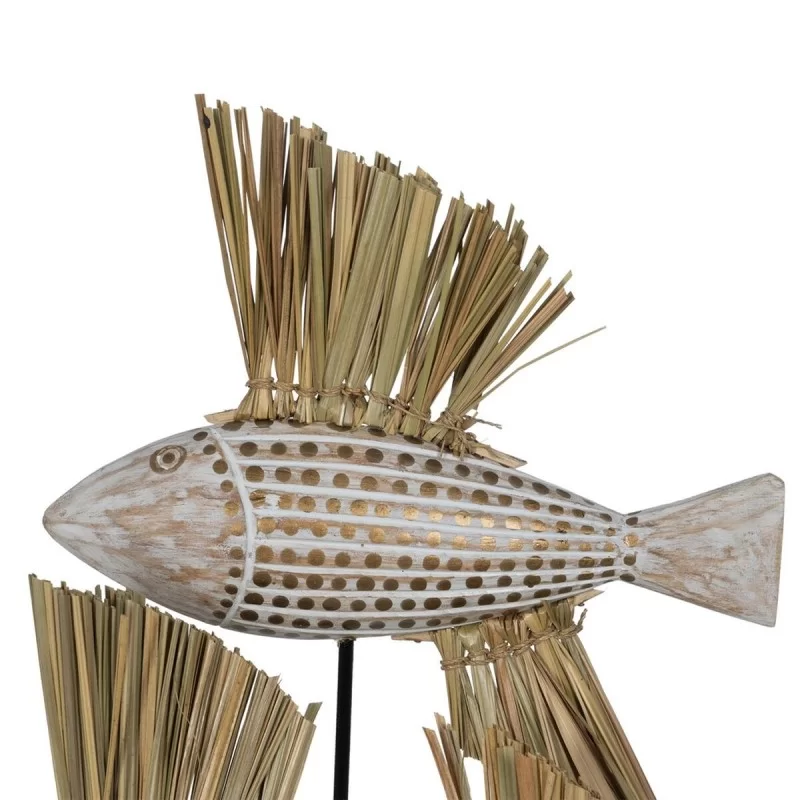 Decorative Figure White Brown Natural Fish 30 x...