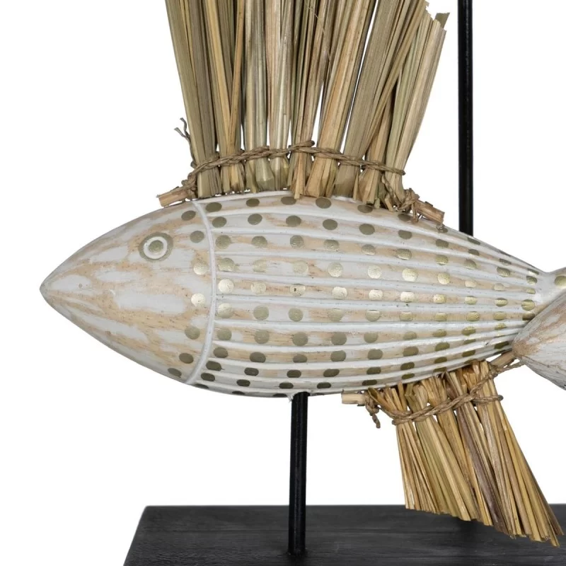Decorative Figure White Brown Natural Fish 30 x...