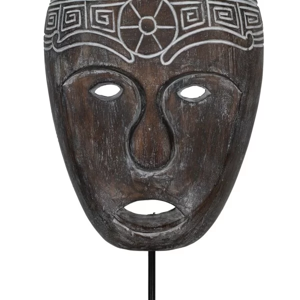 Decorative Figure Brown Mask 24 x 12 x 46 cm