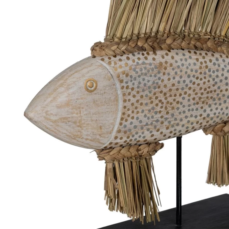 Decorative Figure White Brown Natural Fish 70 x...