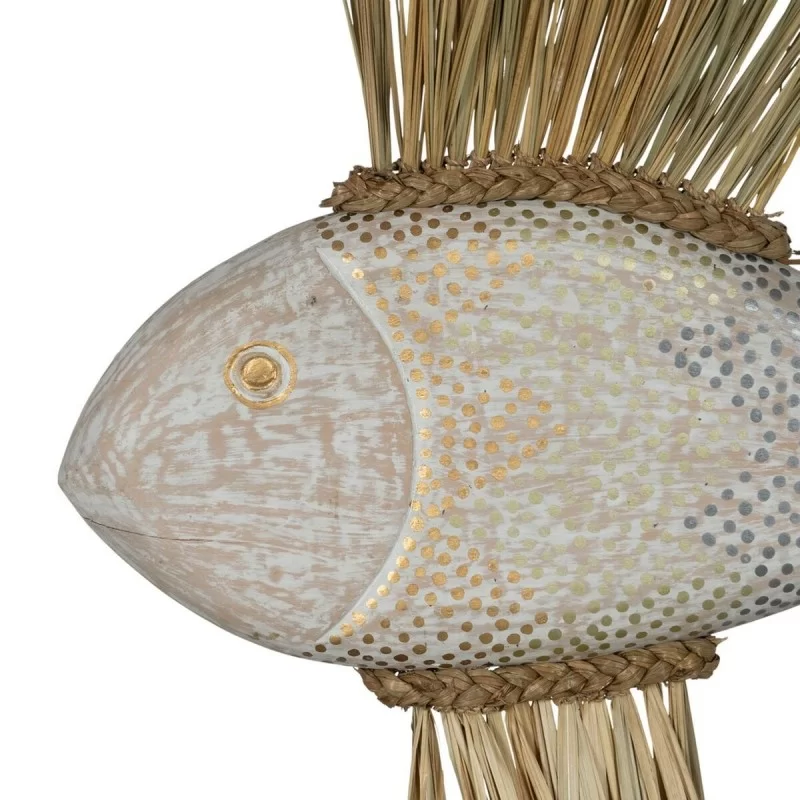 Decorative Figure White Brown Natural Fish 57 x...