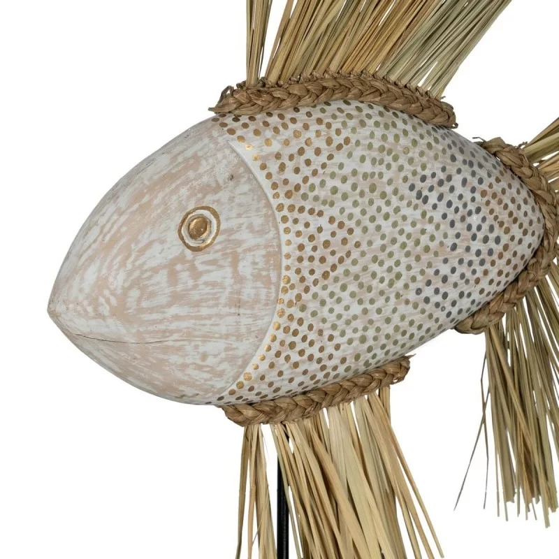 Decorative Figure White Brown Natural Fish 57 x...