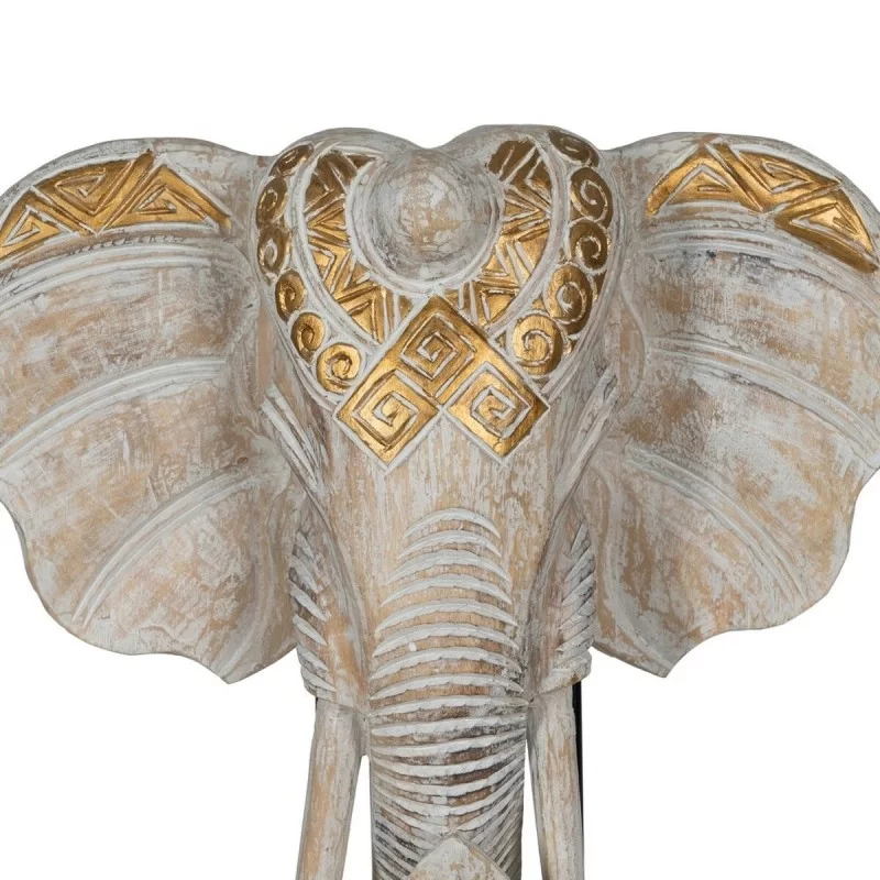 Decorative Figure White Golden Natural Elephant...
