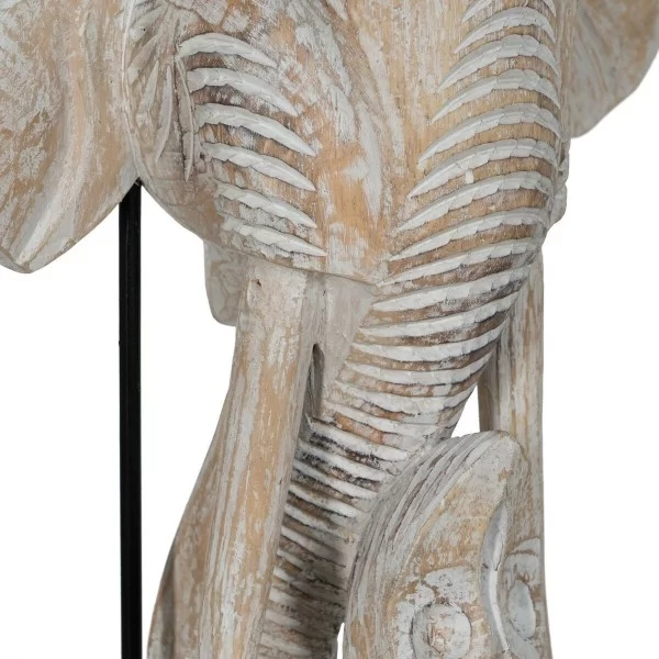 Decorative Figure White Golden Natural Elephant 44 x 16 x 57 cm