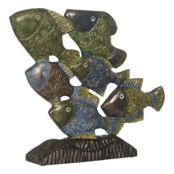 Decorative Figure Blue Brown Green Fish 60 x 11,5 x 52 cm 2