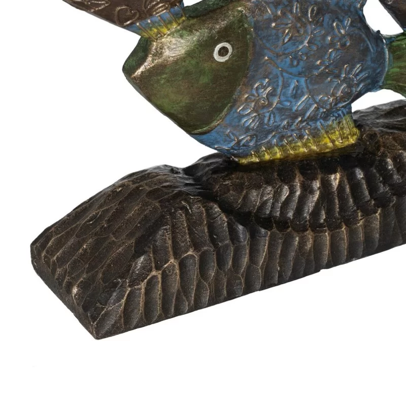 Decorative Figure Blue Brown Green Fish 60 x...