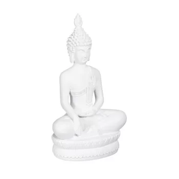 Decorative Figure White Buddha 19,2 x 12 x 32,5 cm 2