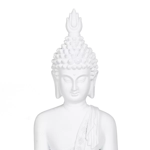 Decorative Figure White Buddha 19,2 x 12 x 32,5 cm