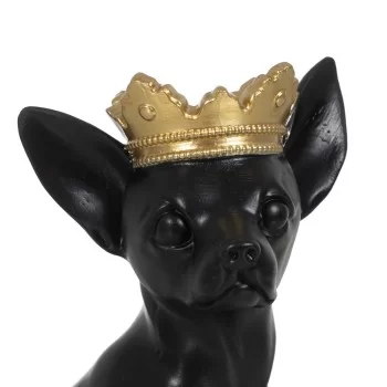 Decorative Figure Black Golden Dog 17 x 11,7 x 25,5 cm 2
