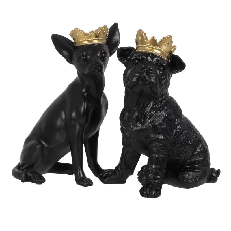 Decorative Figure Black Golden Dog 15,5 x 18,4...