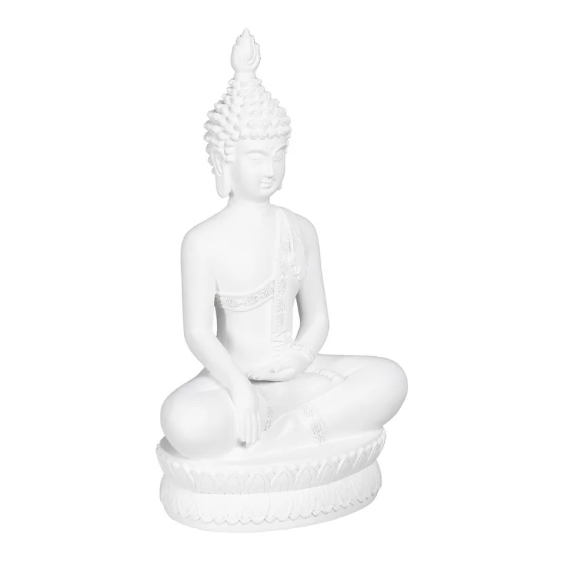 Decorative Figure White Buddha 24 x 14,2 x 41 cm