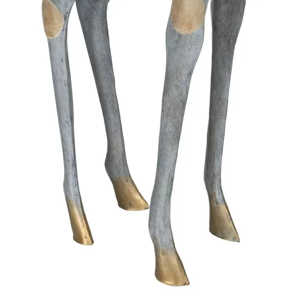 Decorative Figure Grey Golden Giraffe 27 x 12 x 100 cm