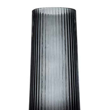 Vase Grey Glass 12 x 12 x 29 cm 2