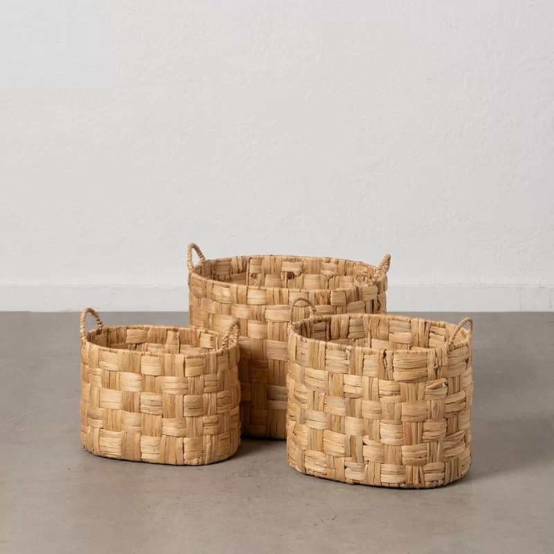 Set of Baskets Beige Natural Fibre 45 x 35 x 41...