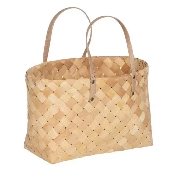 Basket set Natural Wood 50 x 22 x 28 cm (2 Units) 2