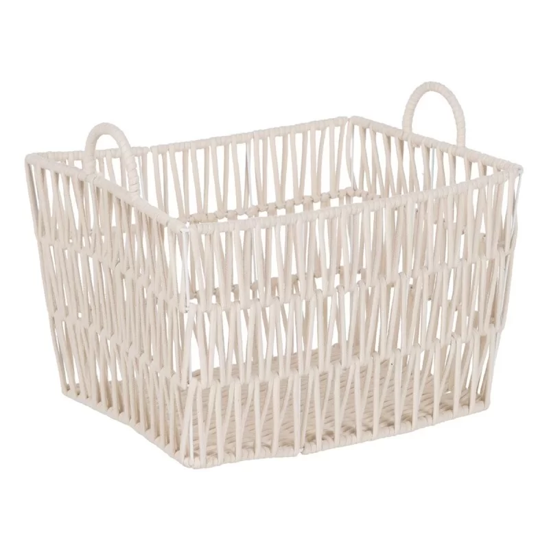 Set of Baskets White Rope 45 x 35 x 36 cm (3...