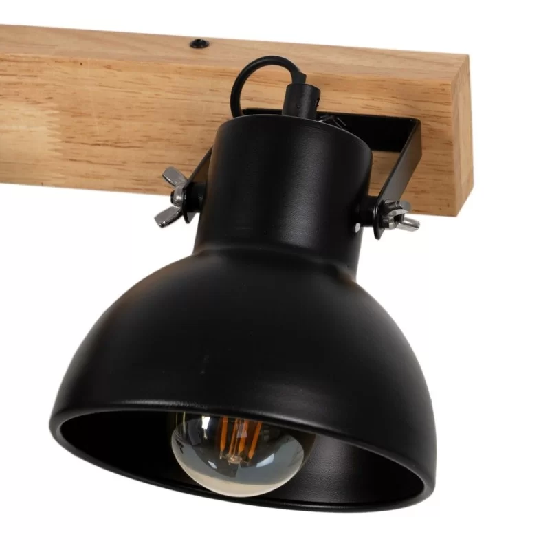Wall Light Black Beige Wood Iron A 220-240 V 36...