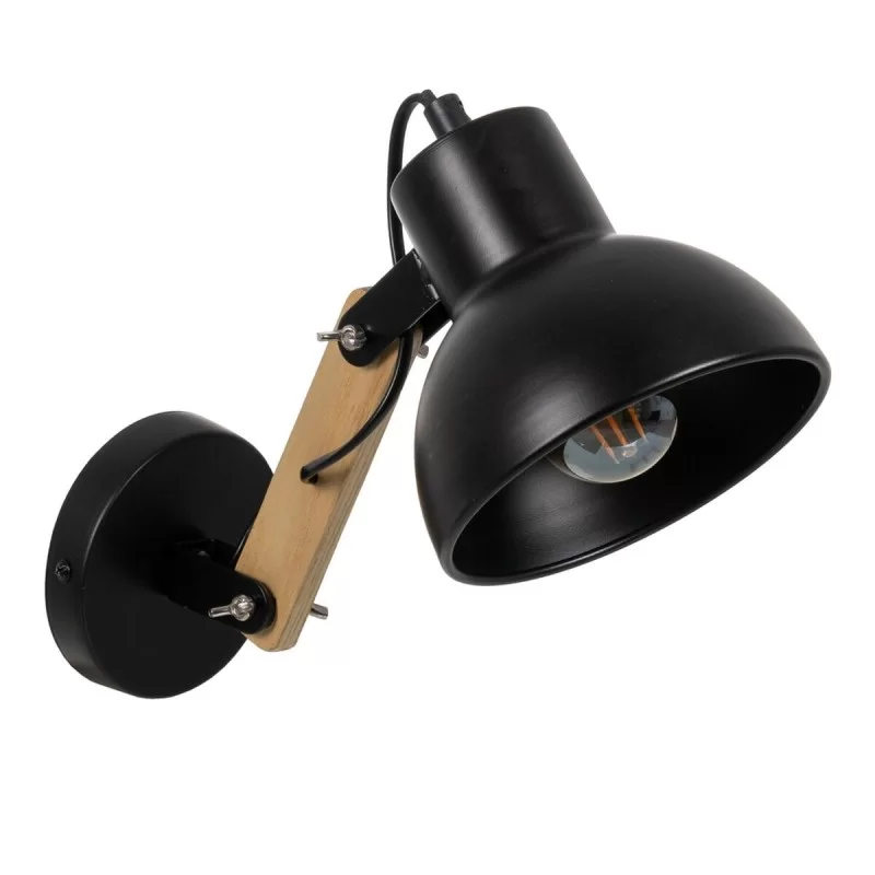 Wall Light Black Beige Wood Iron A 220-240 V 28...