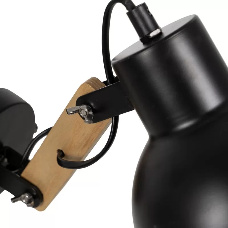 Wall Light Black Beige Wood Iron A 220-240 V 28...