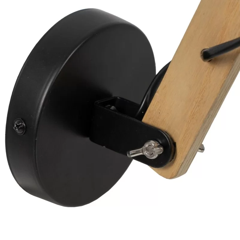 Wall Light Black Beige Wood Iron A 220-240 V 28...