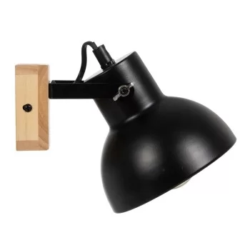 Wall Light Black Beige Wood Iron 220-240 V 21 x 14 x 17 cm 2