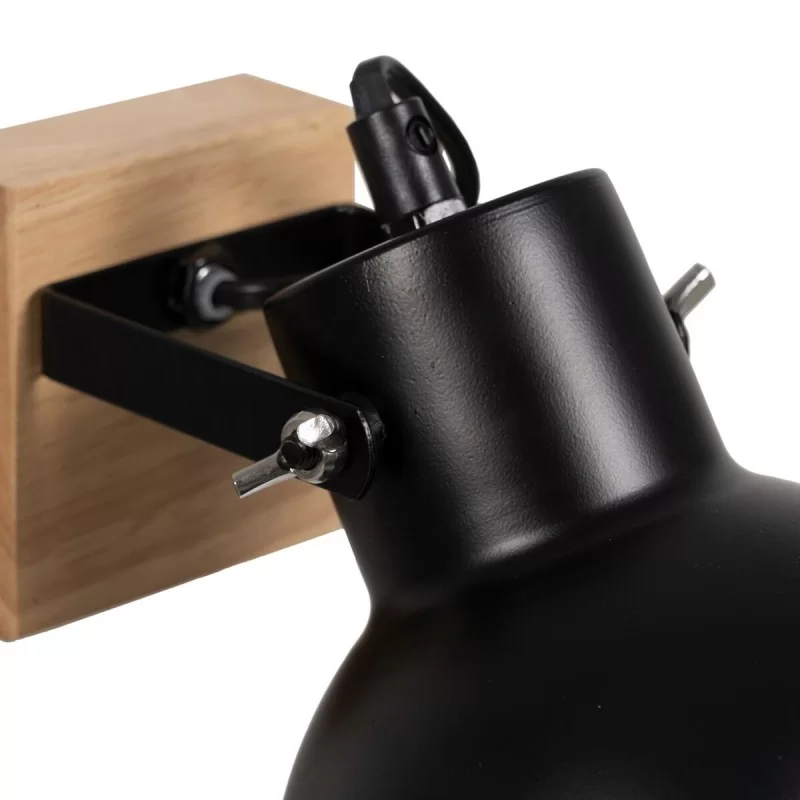 Wall Light Black Beige Wood Iron 220-240 V 21 x...