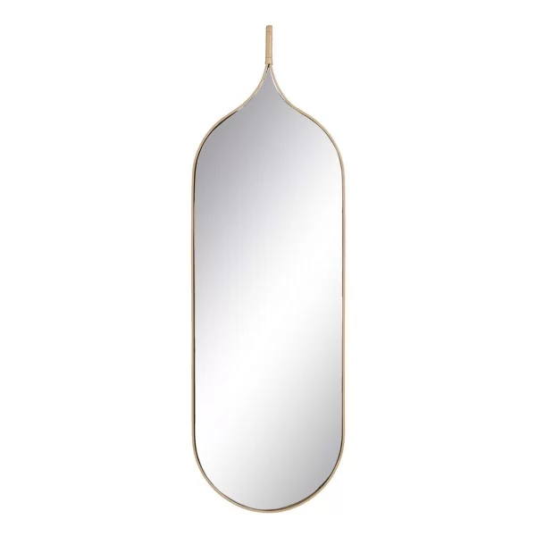 Wall mirror Natural Metal Crystal MDF Wood 38 x 2 x 120 cm
