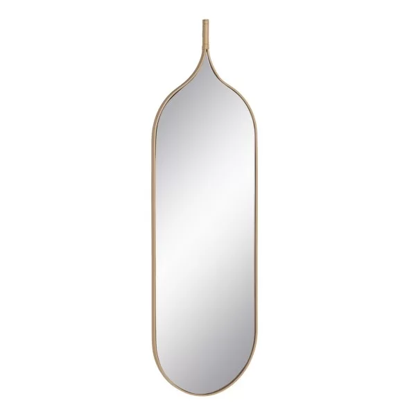 Wall mirror Natural Metal Crystal MDF Wood 38 x 2 x 120 cm