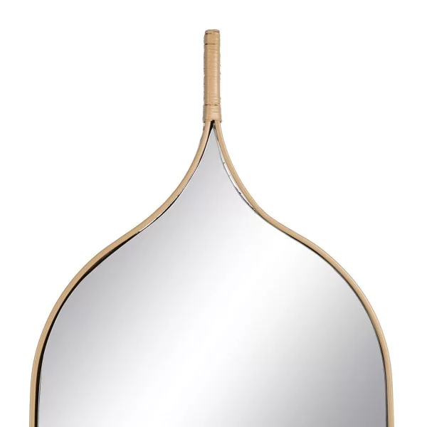 Wall mirror Natural Metal Crystal MDF Wood 38 x 2 x 120 cm