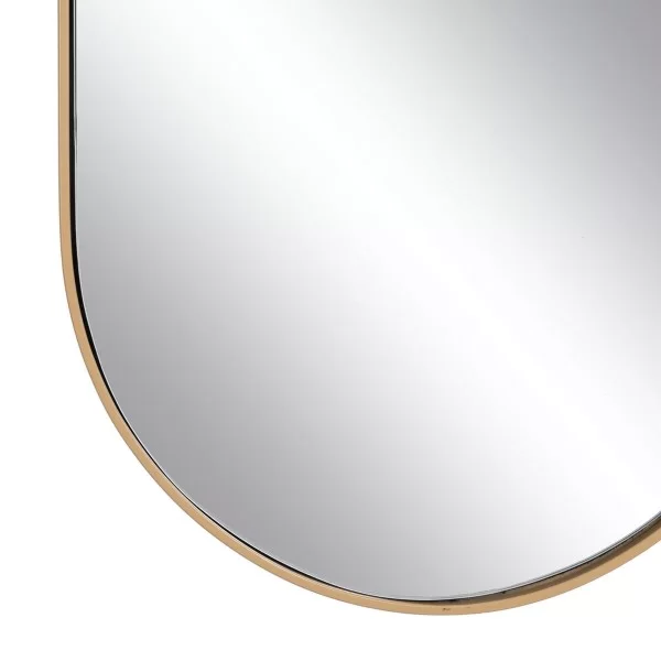 Wall mirror Natural Metal Crystal MDF Wood 38 x 2 x 120 cm