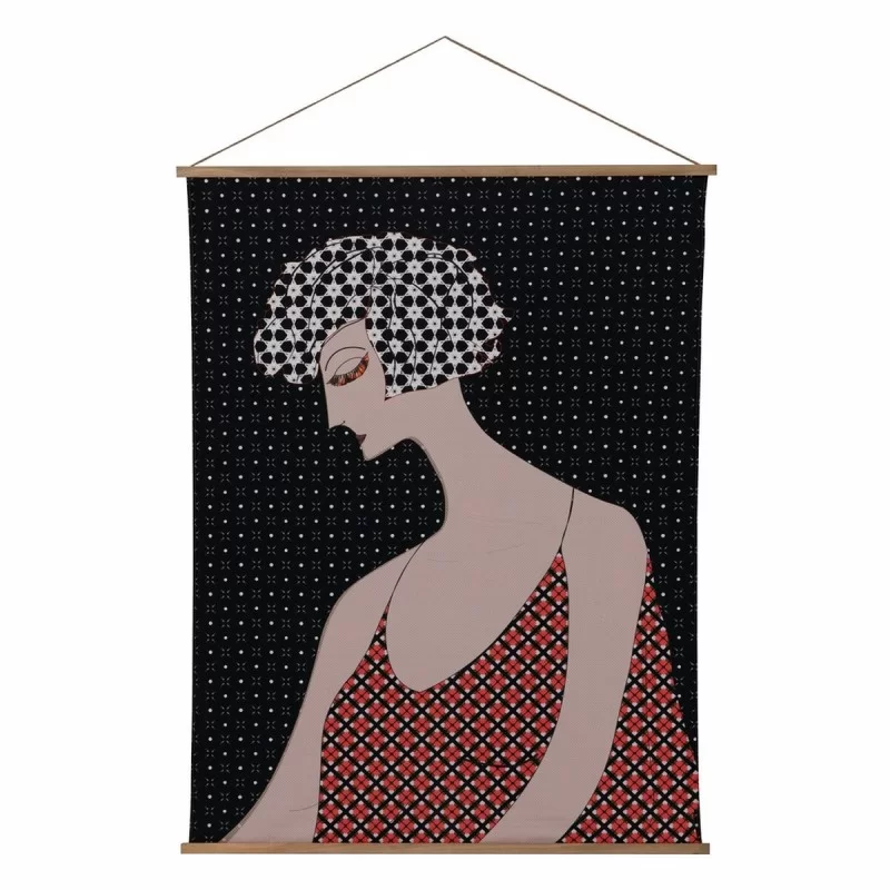 Wall Decoration Tapestry Lady Hemp Fir wood Fabric 125 x 1,7 x 160 cm