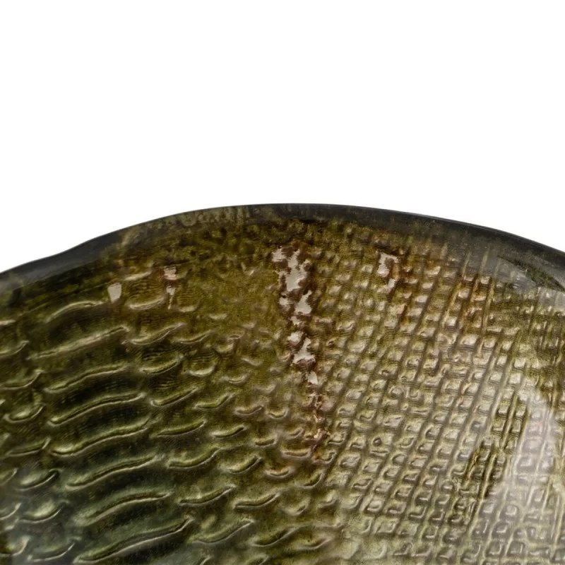 Centerpiece Olive Glass 14 x 14 cm