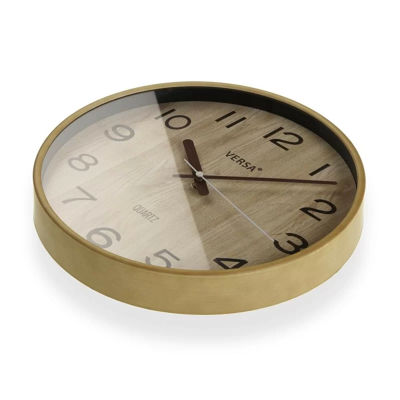 Wall Clock Versa Light brown Plastic Quartz 4,8...