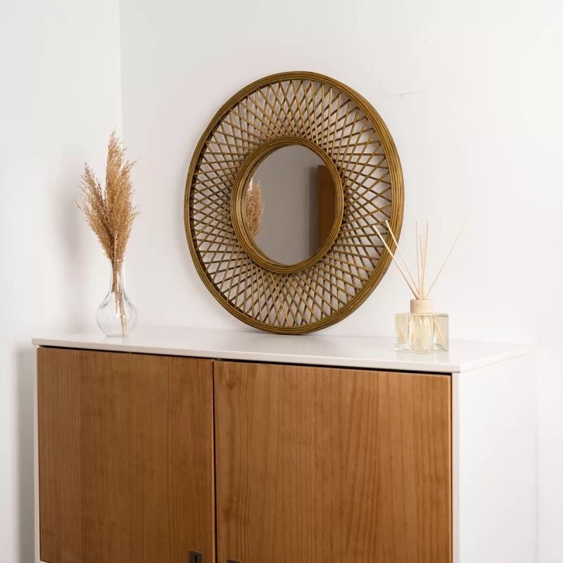 Wall mirror Vinthera Moa Rattan Natural 59 cm...