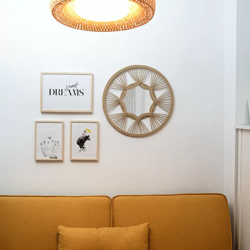 Wall mirror Vinthera Moa Rattan Natural 59 cm...