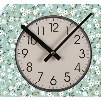 Wall Clock Versa Flowers Wood 4 x 30 x 30 cm 2