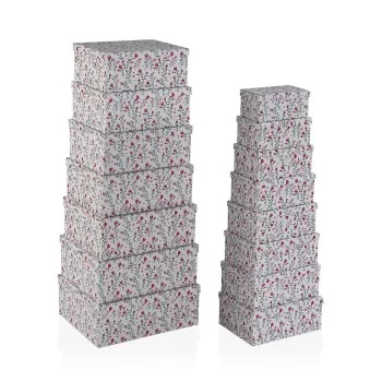 Set of Stackable Organising Boxes Versa Hearts Cardboard...