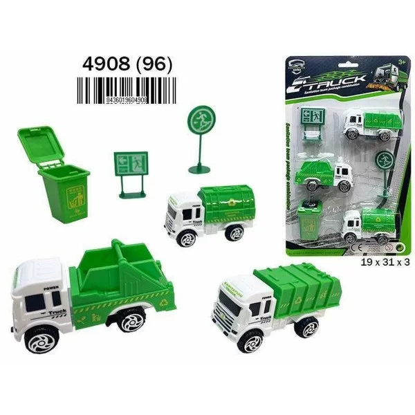 Vehicle Playset Garbage Truck 6 Pieces