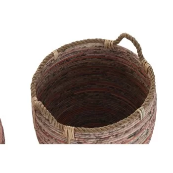 Basket set DKD Home Decor Peach Natural Boho 52 x 52 x 58 cm 2