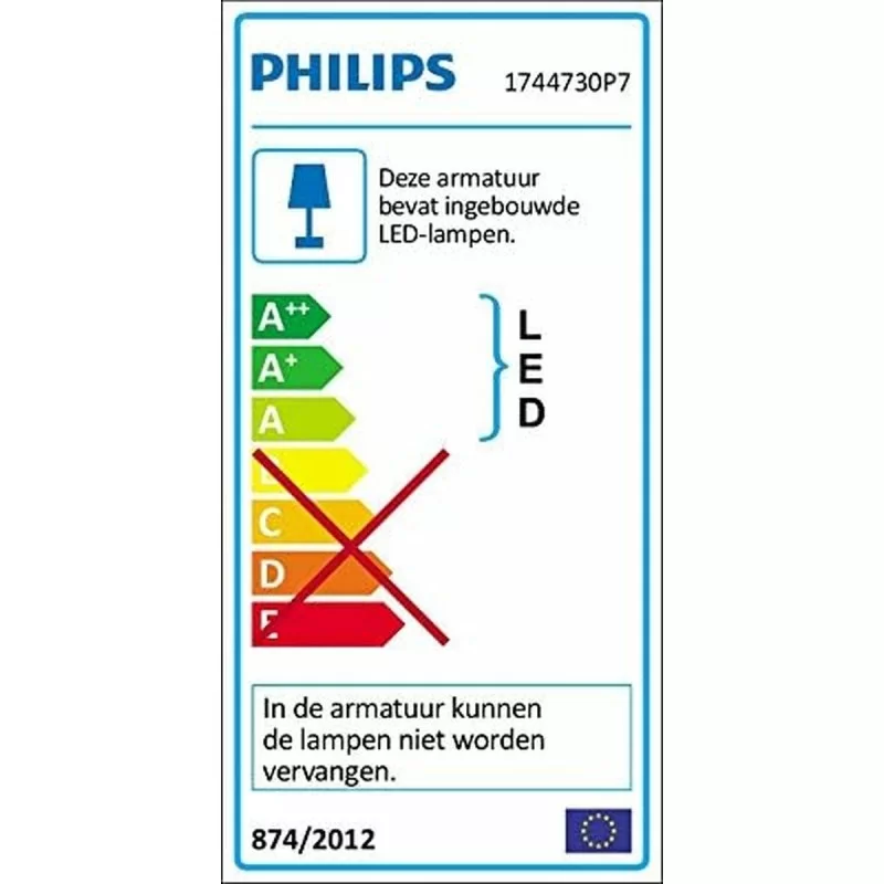 LED Lamp Philips Black Metal Aluminium...