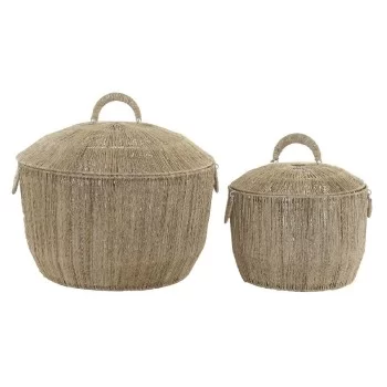 Basket set DKD Home Decor Brown Multicolour Natural Jute...
